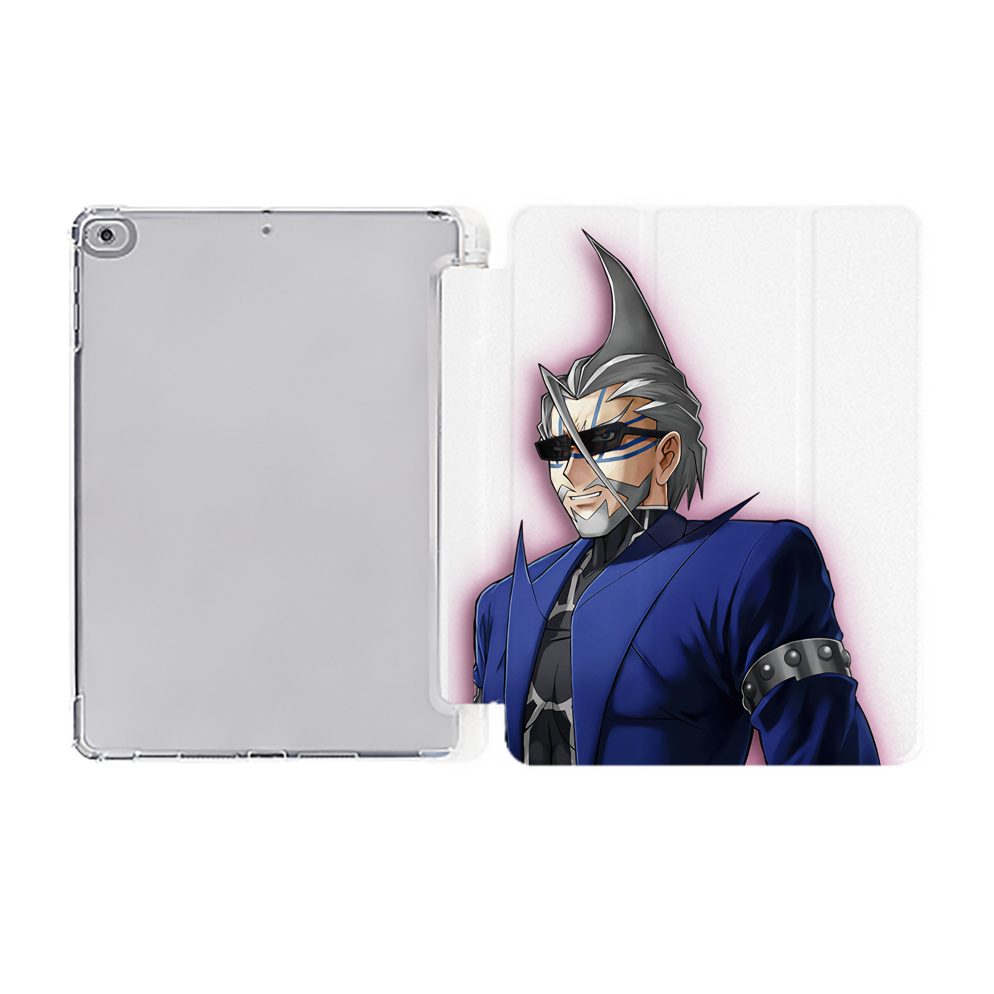 （画像用） 遊☆戯☆王 Yu-Gi-Oh! IPad ケース ペン収納付き 三つ折りスタンド PUレザー×シリコン 対応機種9.5/10.5/10.9インチ